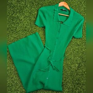 Green Backless Dress Midi